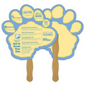 Digital Paw Fast Fan w/ Wooden Handle & 2 Sides Imprinted (1 Day)